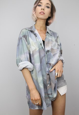 VINTAGE 80S/90S OVERSIZED PATTERNED SHIRT