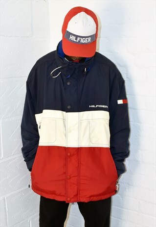 VINTAGE 90S TOMMY HILFIGER WATERPROOF SAILING HOOD JACKET
