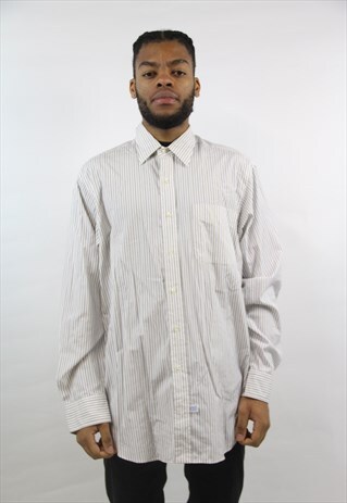 VINTAGE POLO RALPH LAUREN STRIPED WHITE SHIRT