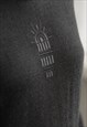 VINTAGE 80'S BLACK KNITTED HIGH NECK JUMPER