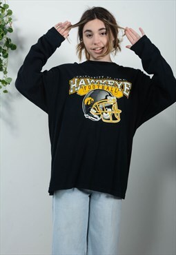 Vintage 00s Graphic T-shirt Long Sleeve Football Size L