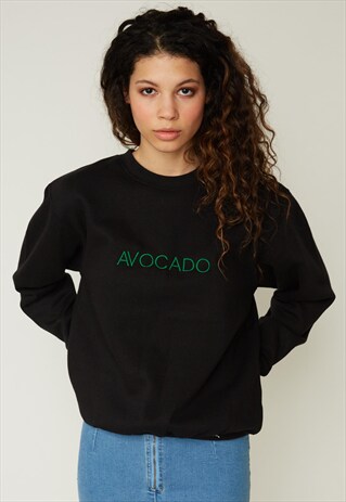 BLACK AVOCADO SWEATSHIRT - EMBROIDERED