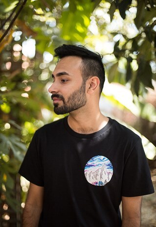ECO- PRINTED ORGANIC UNISEX TEE, WITH THE WILDERNESS