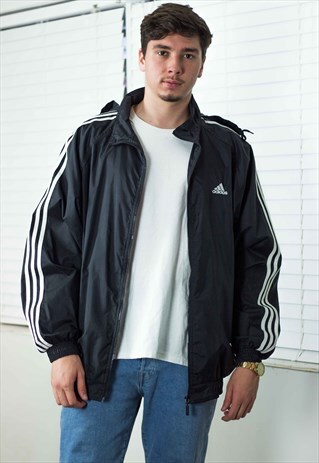 VINTAGE ADIDAS SHELL JACKET LOGO 90S L 11.8