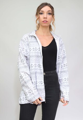 VINTAGE OVERSIZED PATTERNED FLEECE