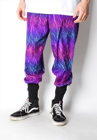VINTAGE 90S COLOURFUL PURPLE LIGHTWEIGHT PANTS