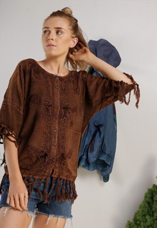 NEW TASSEL EMBOIDERED SHIRT Z922