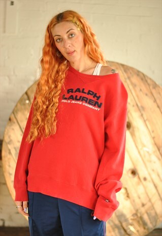 VINTAGE 90S POLO RALPH LAUREN SPELL OUT SWEATER