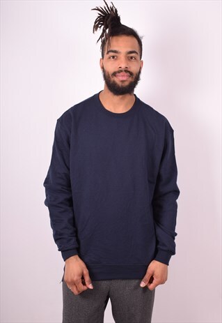 CHAMPION MENS VINTAGE SWEATSHIRT JUMPER LARGE BLUE 90S