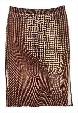 Just Cavalli psychedelic houndstooth pencil skirt c. 2001