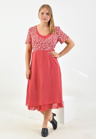 VINTAGE 90S MIDI POLKA DOT SUMMER DRESS