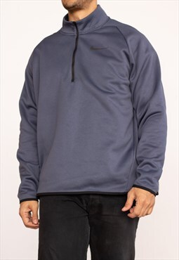 Vintage Nike Sweatshirt Quarter zip in Blue XL
