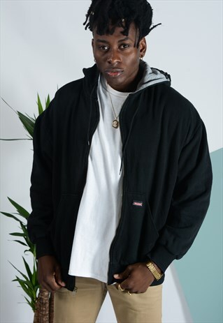 VINTAGE DICKIES HOODIE IN BLACK WITH LOGO