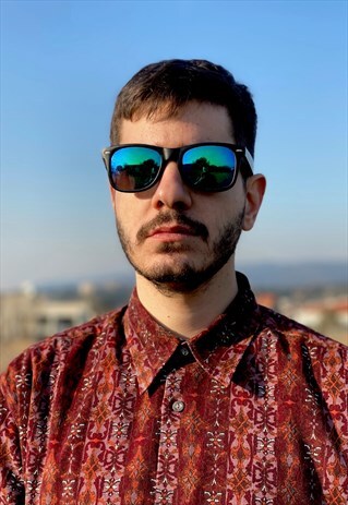 VINTAGE 90'S MULTICOLOR CORDUORY PRINTED STRIPED SHIRT