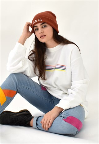 G&G UNISEX WHITE ORIGINAL LINO SWEAT