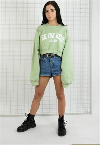 GILDAN HILTON HEAD ISLAND RE-WORKED CROP SWEATER