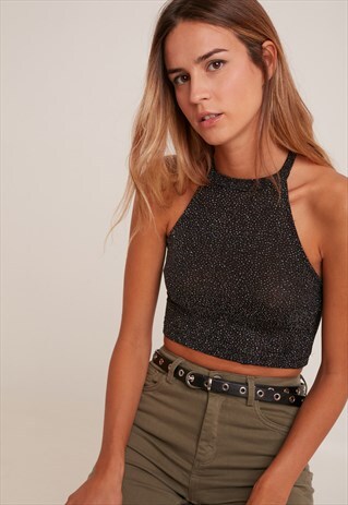 SUBDUED LUREX SLEEVELESS TOP