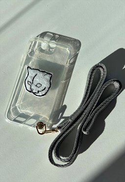 Phone Case with strap / Silicone, Embroidery
