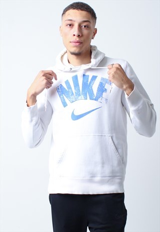 NIKE SPELL OUT HOODIE IN WHITE