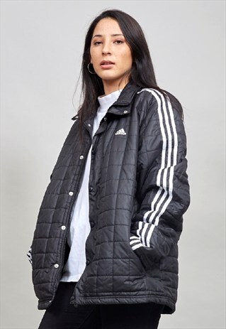 VINTAGE 90'S ADIDAS BLACK OVERSIZED PADDED JACKET