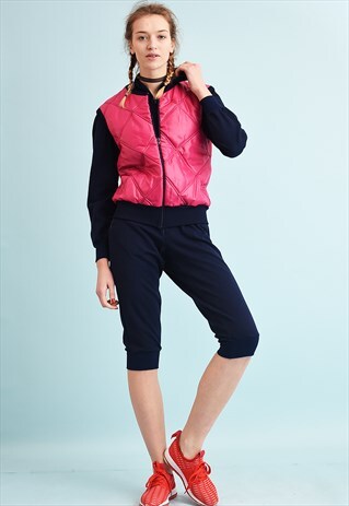 80'S RETRO ATHLEISURE NAVY TRACKSUIT SPORTS CO-ORD TWO PIECE