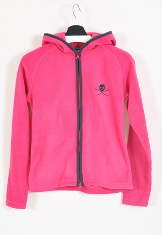 VINTAGE 90'S FLEECE HOODIE JACKET IN PINK