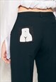 VINTAGE SISLEY PANTS Y2K REWORKED FEMINIST PATCH TROUSERS