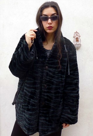 VINTAGE DOUBLE FACE FAUX FUR COAT
