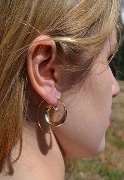 Gold Swivel Hoop Earrings