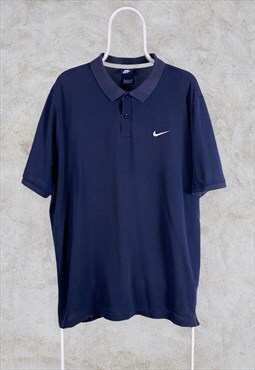 Vintage Blue Nike Polo Shirt XXL