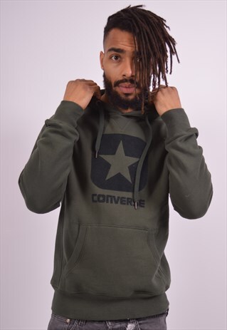 VINTAGE CONVERSE HOODIE JUMPER GREEN