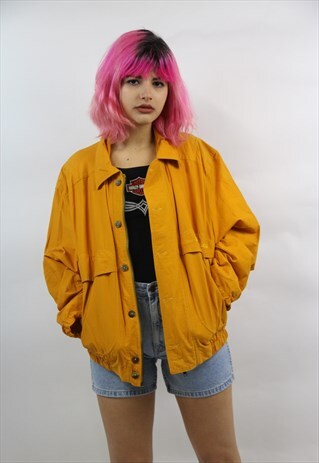 VINTAGE 90'S MUSTARD BOMBER JACKET
