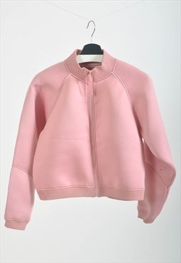 Vintage 90s track bomber jacket in pink