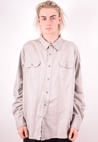 WRANGLER MENS VINTAGE SHIRT XXL GREY 90S