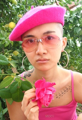 HOT PINK WOOL BERET