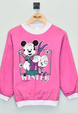 Vintage Mickey Mouse Sweatshirt Pink XXSmall