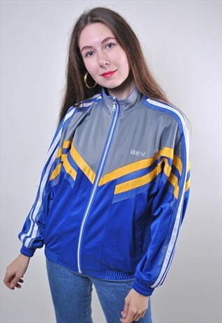 VINTAGE WOMAN OVERSIZE COLORFUL RAVE TRACK JACKET