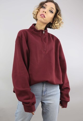 VINTAGE RETRO OVERSIZED IZOD 1/4 ZIP SWEATER SWEATSHIRT