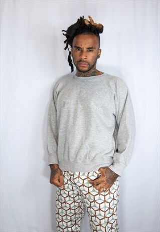 CHAMPION EMBROIDED GREY SWEATSHIRT