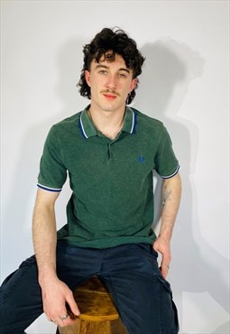 Vintage Size L Fred Perry Polo Shirt In Green