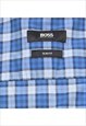 VINTAGE HUGO BOSS BLUE CLASSIC CHECKED SHIRT - M
