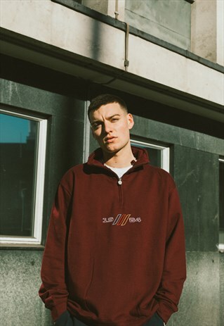 VICE 84 - BURGUNDY 1/4 ZIP SWEAT