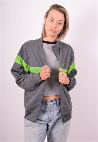 NIKE WOMENS VINTAGE TRACKSUIT TOP JACKET SMALL GREY 90'S