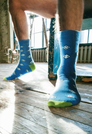 BLUE DICE SOCKS FOR GAMBLE GAME PLAY