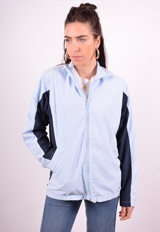 NIKE WOMENS VINTAGE TRACKSUIT TOP JACKET MEDIUM BLUE 90'S