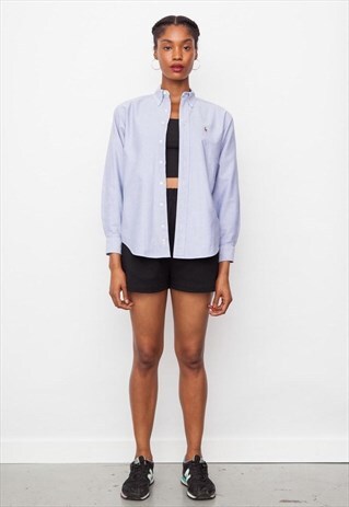 VINTAGE 90'S BLUE PURPLE CHAMBRAY RALPH LAUREN SHIRT