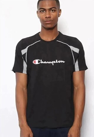 VINTAGE CHAMPION LOGO T-SHIRT BLACK