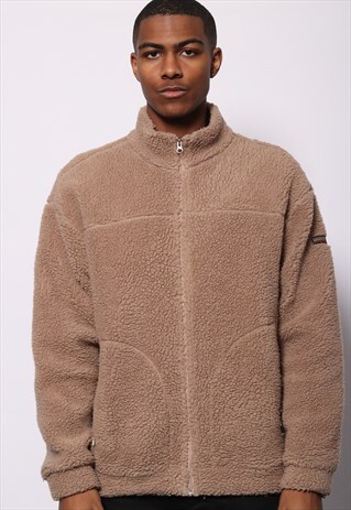 VINTAGE NAPAPIJRI FULL ZIP FLEECE BROWN