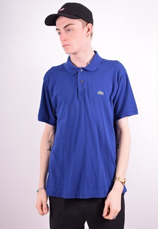 LACOSTE MENS VINTAGE POLO SHIRT LARGE BLUE 90'S