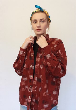 VINTAGE 90S OVERSIZED ABSTRACT PATTERN DENIM WORKWEAR UNISEX